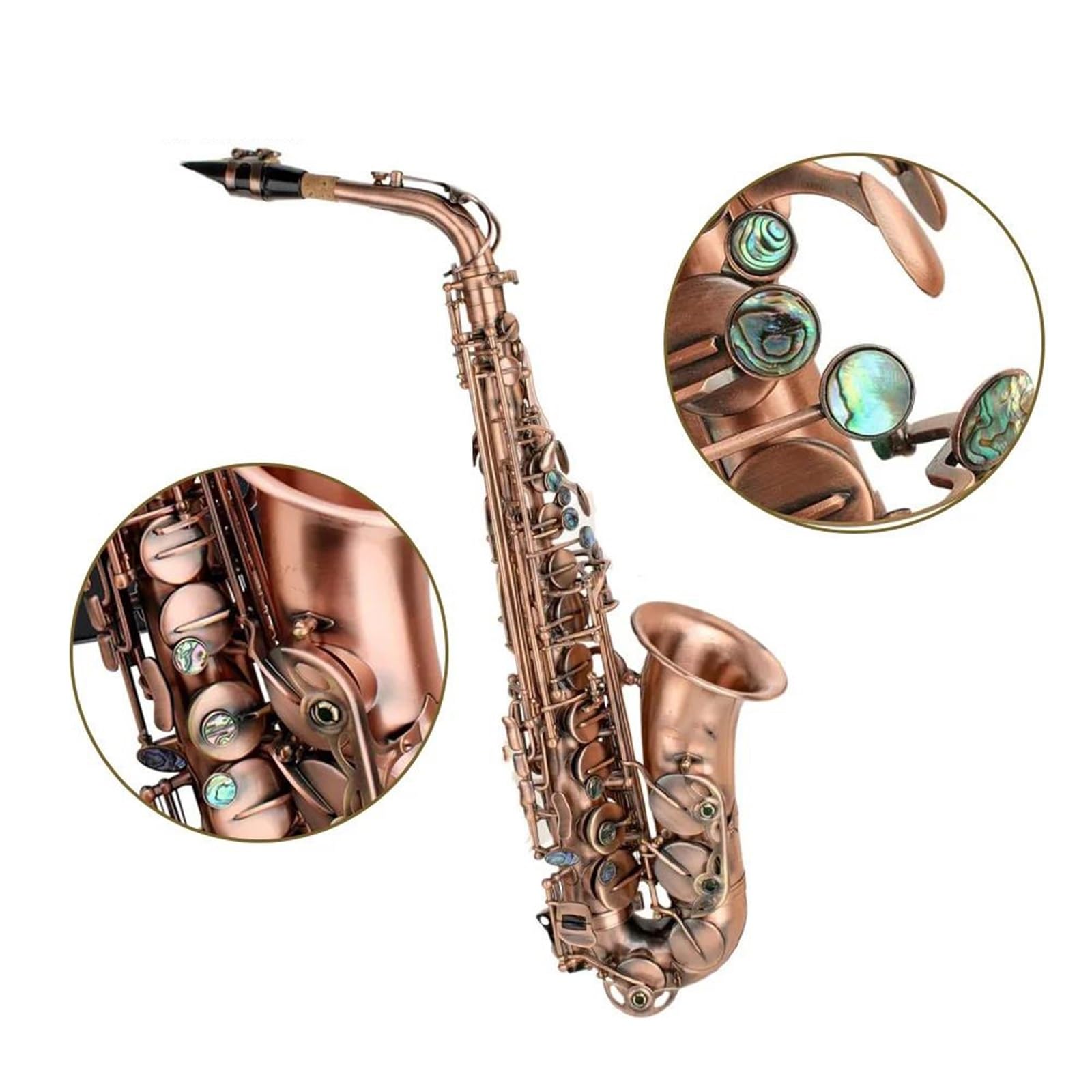 Zestaw saksofonu altowego Antique Key Profesjonalny instrument dęty blaszany w tonacji Es dur dla początkujących dorosłych Saksofon