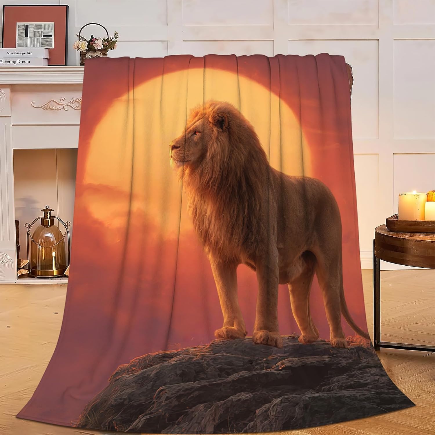 Lion Throw Blanket Soft Warm Cozy Lions Blankets Fuzzy Plush Fleece Lion Blanket Gifts for Couch Bed Sofa Home Decor 40''X50'' - Image 2
