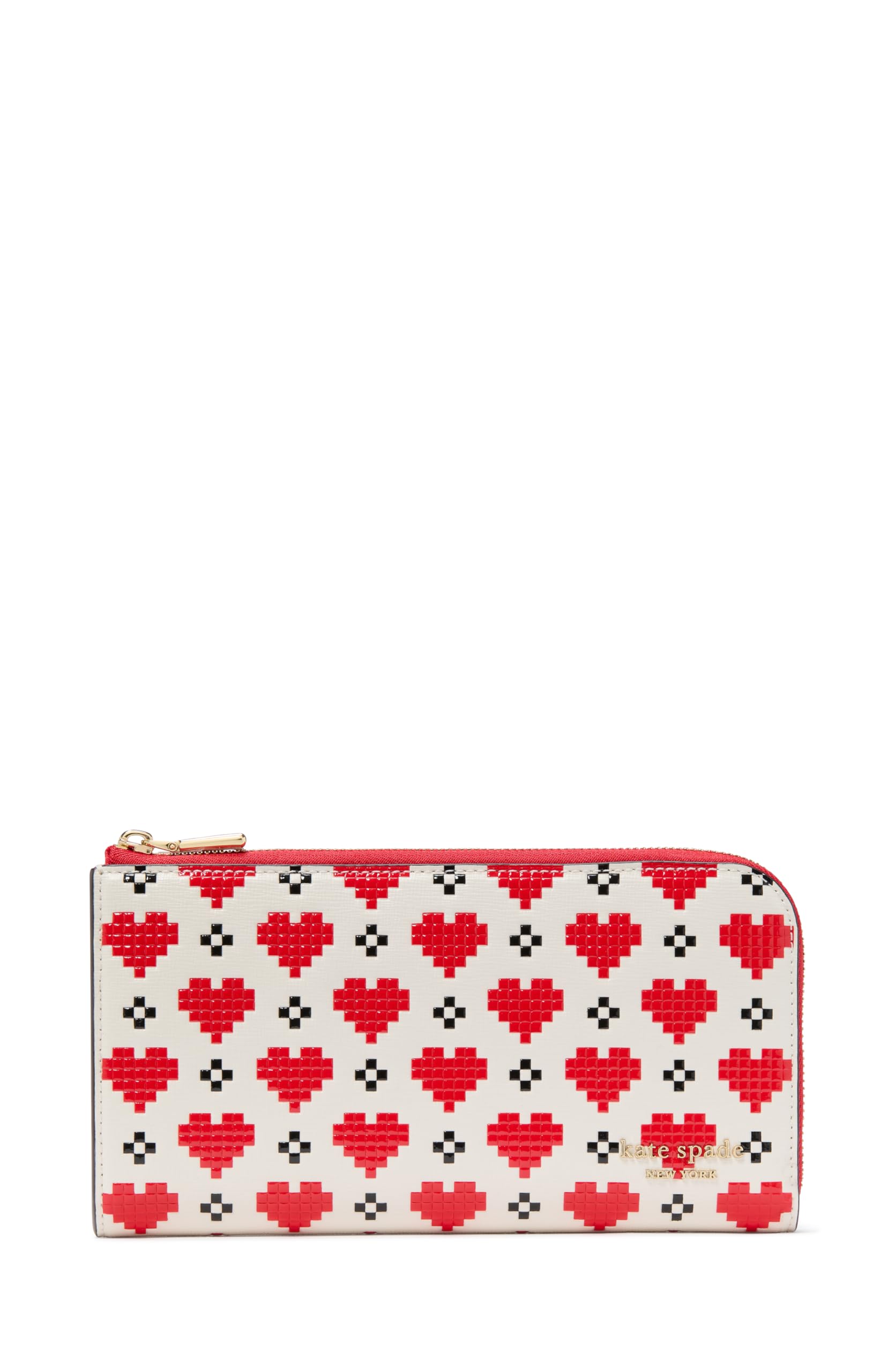kate spade new york Women's Zip Around Continental Wallet, Cream Multi