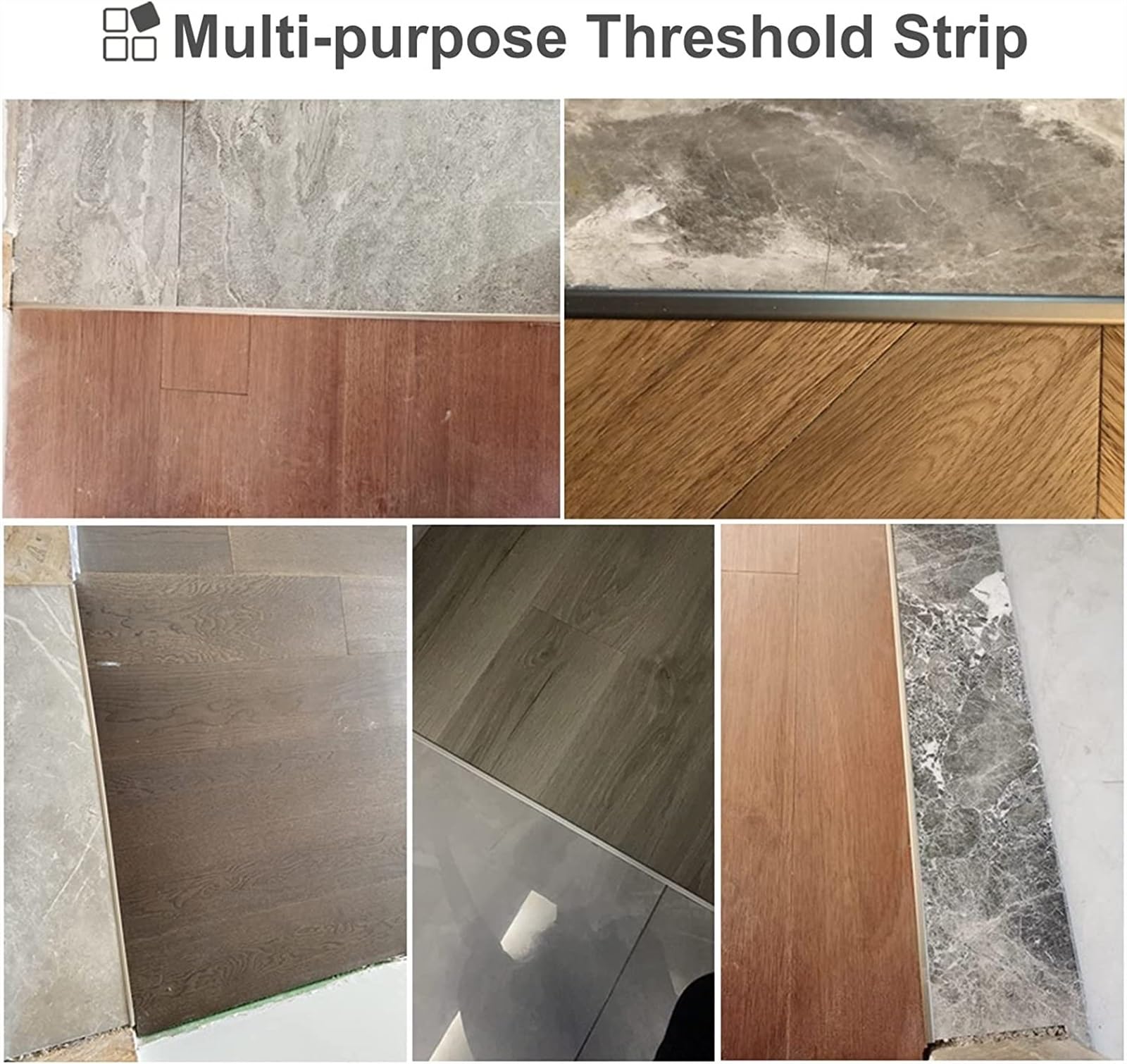 KEuLen Profilo di Transizione, Striscia di Soglia, Striscia di Transizione in Alluminio for Pavimenti Pavimenti in Laminato, soglie di Spazio Personalizzabili(Rose Gold,1cmx1.6cm)