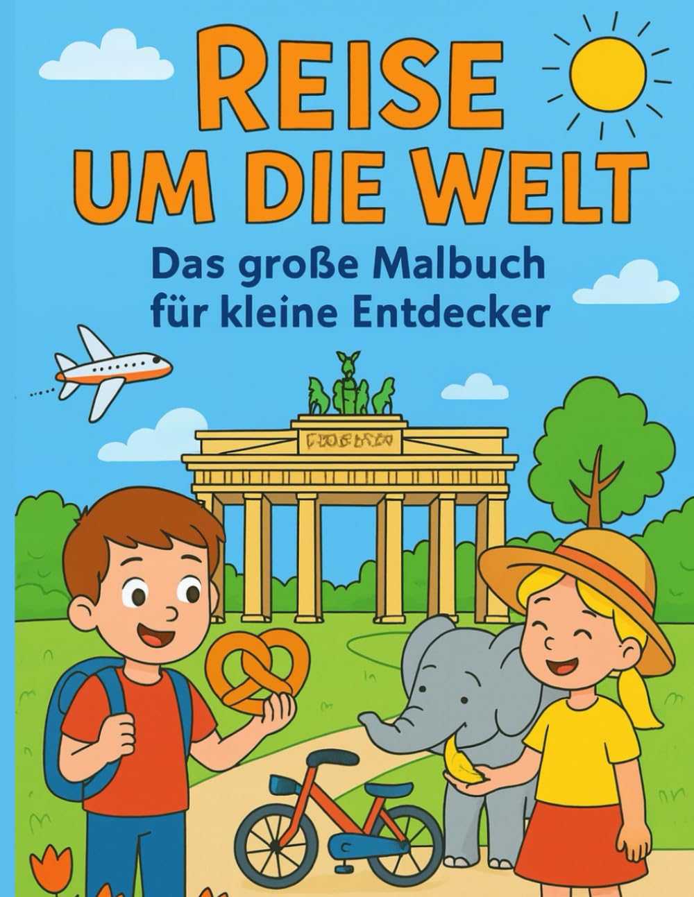Einmal um die Welt - Malbuch mit kleinen Geschichten: 20 Ausmalbilder aus aller Welt