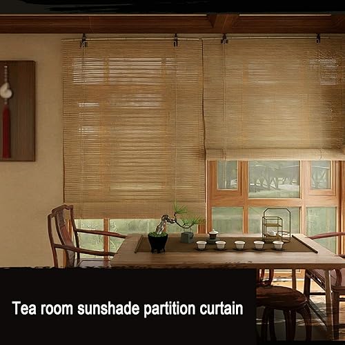 Miniatura 3 de Cortinas enrollables de bambú con protección UV y protección transpirable, para exteriores, cortinas enrollables de bambú, para hotel, restaurante,