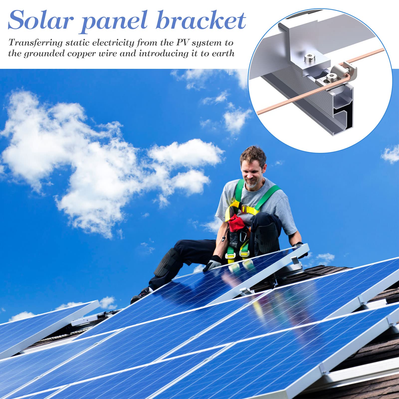 8 Pz Staffa per pannello solare, Standard Pannello Solare Clip, Staffa di Montaggio Modulo Solare, Supporto Fotovoltaico per Sistema di Montaggio solare