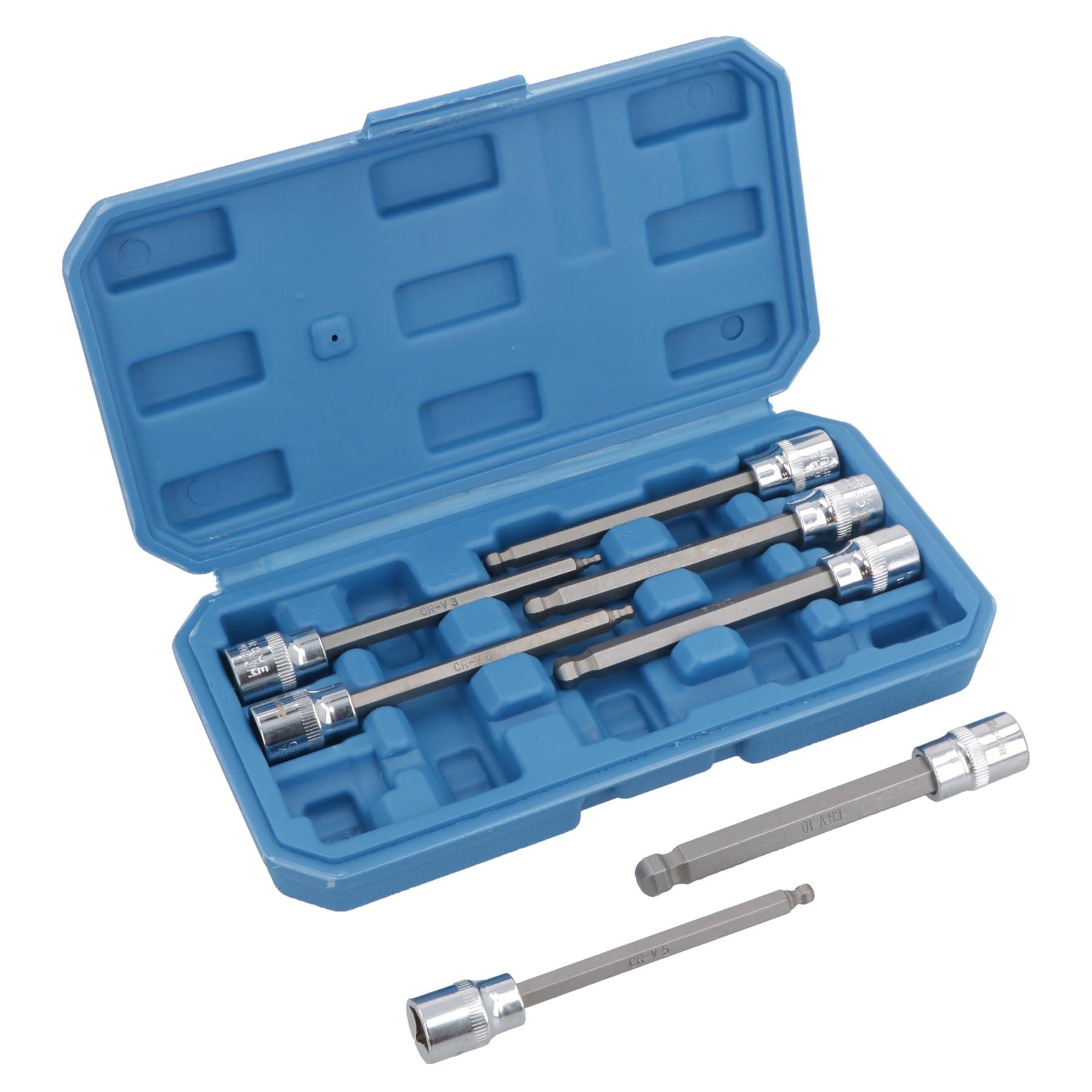 AB Tools 7pc 3/8" Drive Ball Ended Metric Extra Long Allen Hex Keys 3mm - 10mm