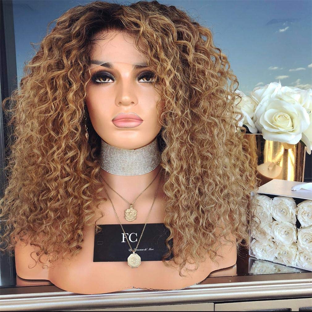 KRN Brazilian Human Hair Ombre Deep Curly Lace Wig, Kuwait