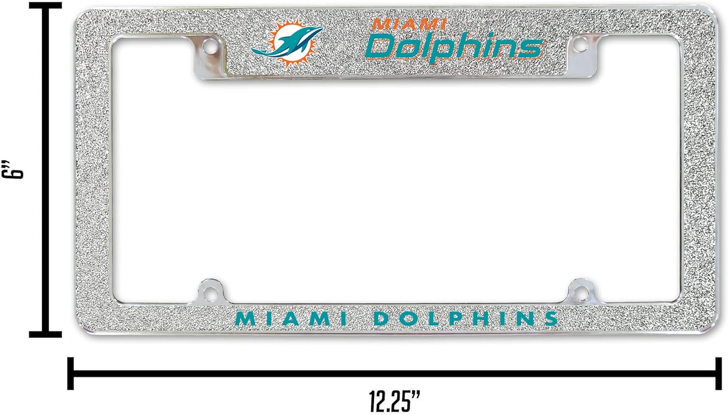 Rico Industries NFL 12" x 6" Chrome All Over Automotive Bling License Plate Frame Design for Car/Truck/SUV