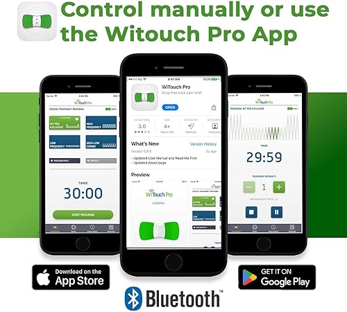 Miniatura 7 de Hollywog TENS Unidad para dolor de espalda WiTouch Pro inalámbrico y portátil estimulador muscular de pulso electrónico para aliviar el dolor forro