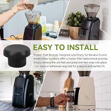 Baratza Encore コーヒーグラインダーZCG485BLKパーツ用コーヒーグラインダー ラバーフットバンパー交換用 - 安定した研削、ノイズリダクション、機械保護のための滑り止め衝撃吸収パッド4個セット