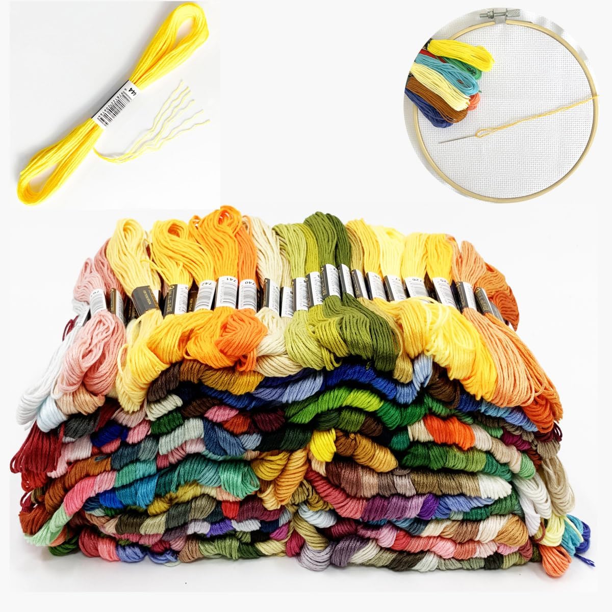 Premium Rainbow Color Embroidery Floss with Cotton for Cross Stitch Threads, Bracelet Yarn, Craft Floss, Embroidery Floss Set (447colors)