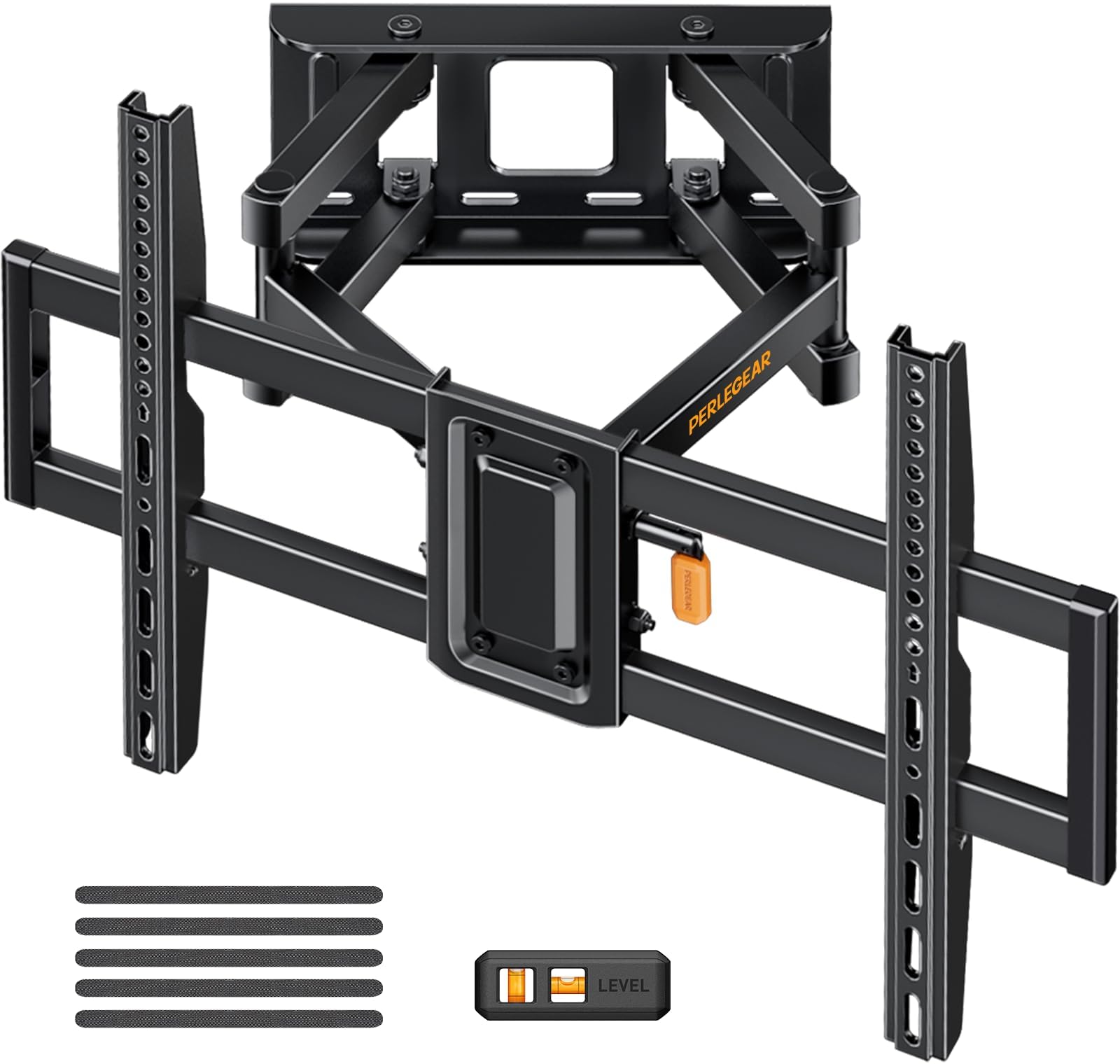 Perlegear TV Wandhalterung Schwenkbar, Ausziehbare Neigbare TV Halterung für 37-82 Zoll Flach & Curved Fernseher bis zu 60kg, Wandhalterung Fernseher max.VESA 600x400mm