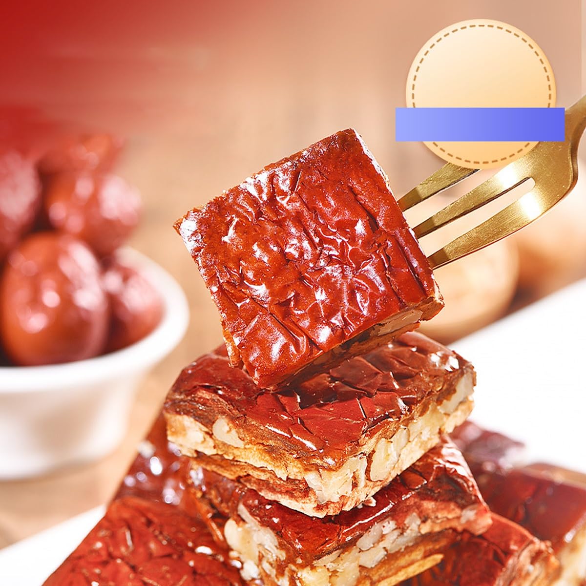 Dátiles Rojos Rellenos De Nueces 250g - Bolsa Aperitivo Sano | Jujubes premium y trozos crujientes enteros. Empaques al vacío individuales para obtener energía sabrosa portátil.(2pcs)