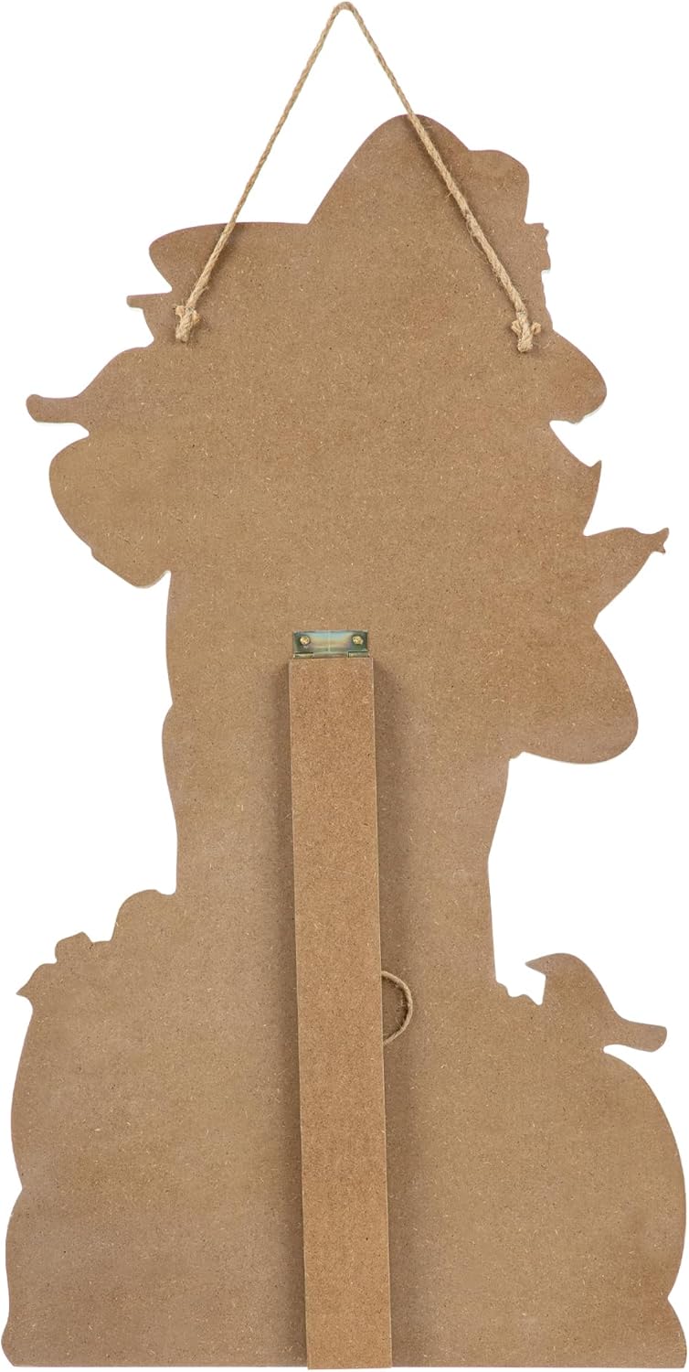 Glitzhome Fall Wooden Welcome Sign Scarecrow Hanging Wall Decor Porch Sign, 30" H