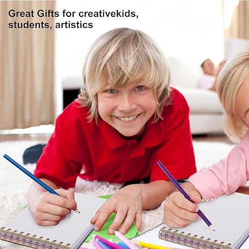 Miniatura 2 de Yoment Paquete de 2 cuadernos de bocetos para dibujar en la parte superior de espiral, bloc de bocetos para niños, de 5.5 x 8.5 pulgadas, tapa dura