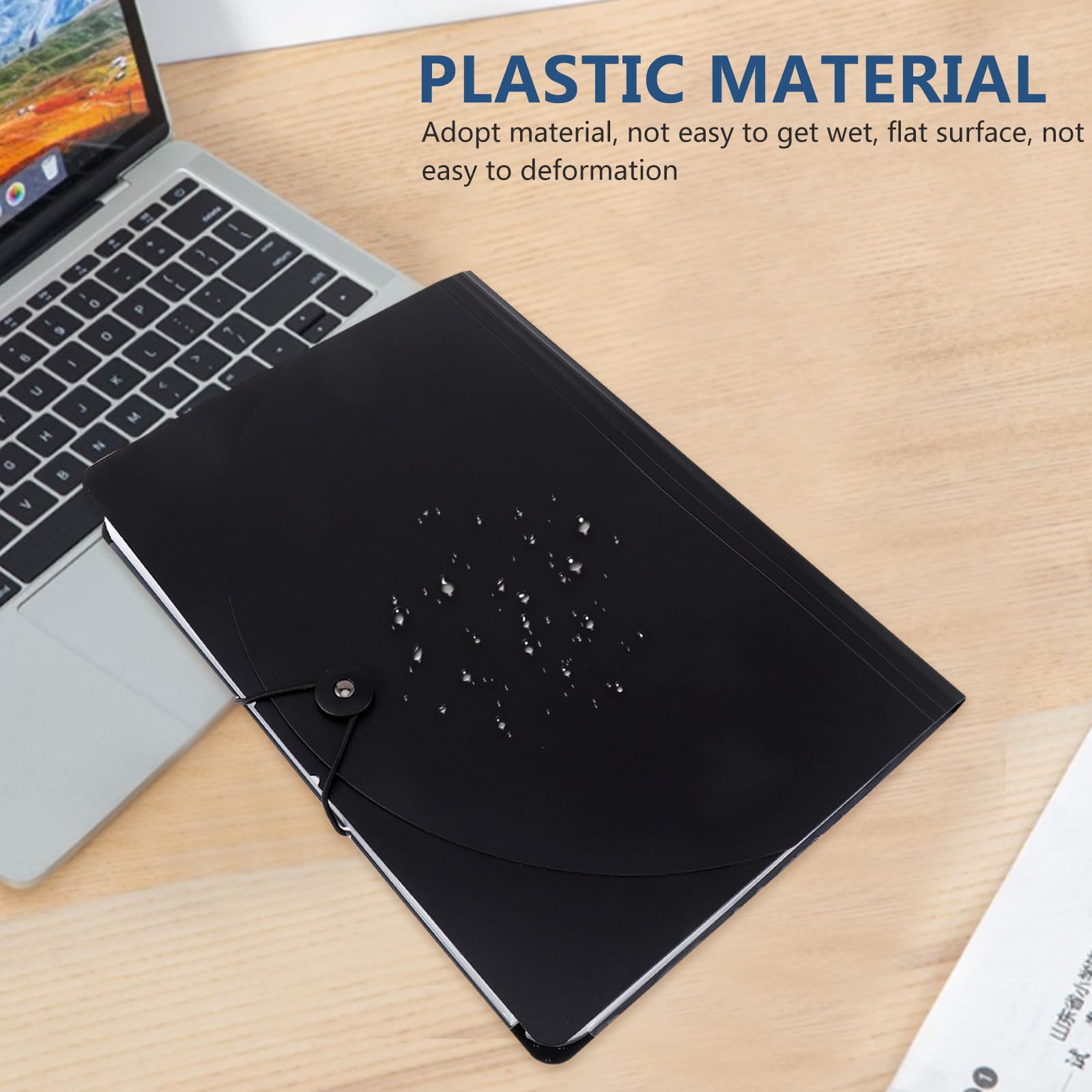 SECFOU Trieur Extensible Accordéon 24 Couches Grosse Capacité en Plastique Fermeture à Cordon pour Organiser Documents la Maison Voyage