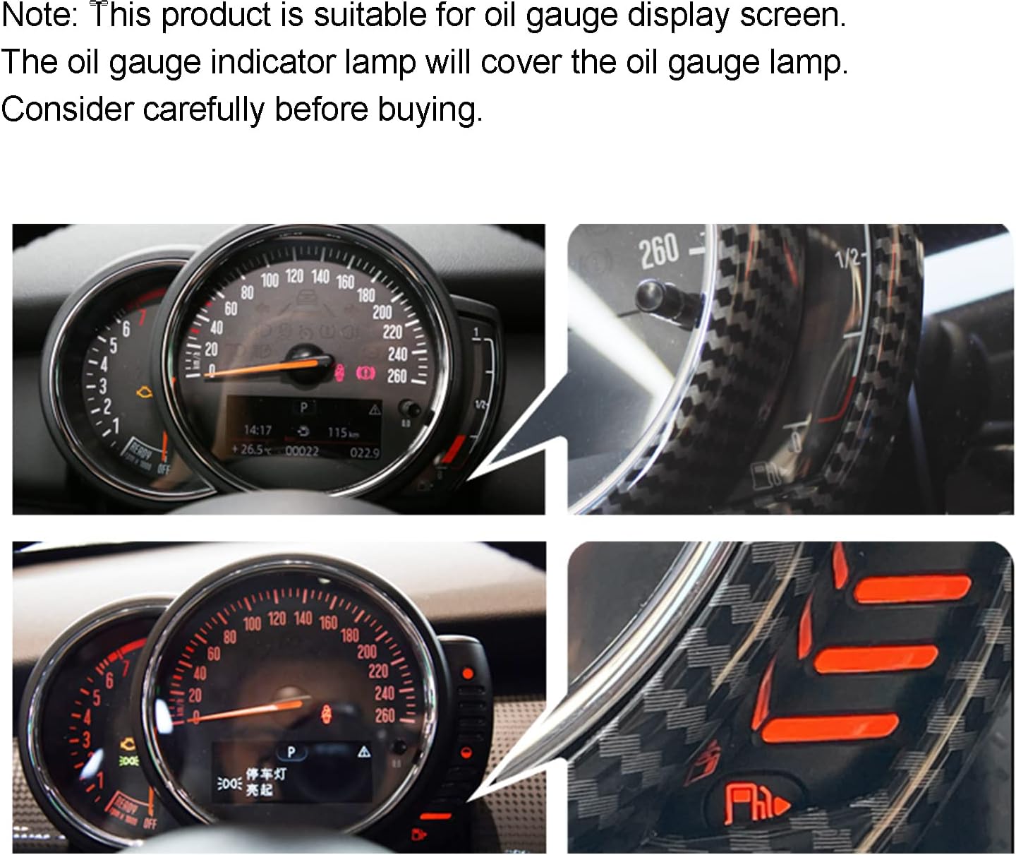For Accessories Car Dashboard Cover Trims, Carbon Fiber Dashboard Panel Frame Cover Trim for Hatchback F54 F55 F56 F57