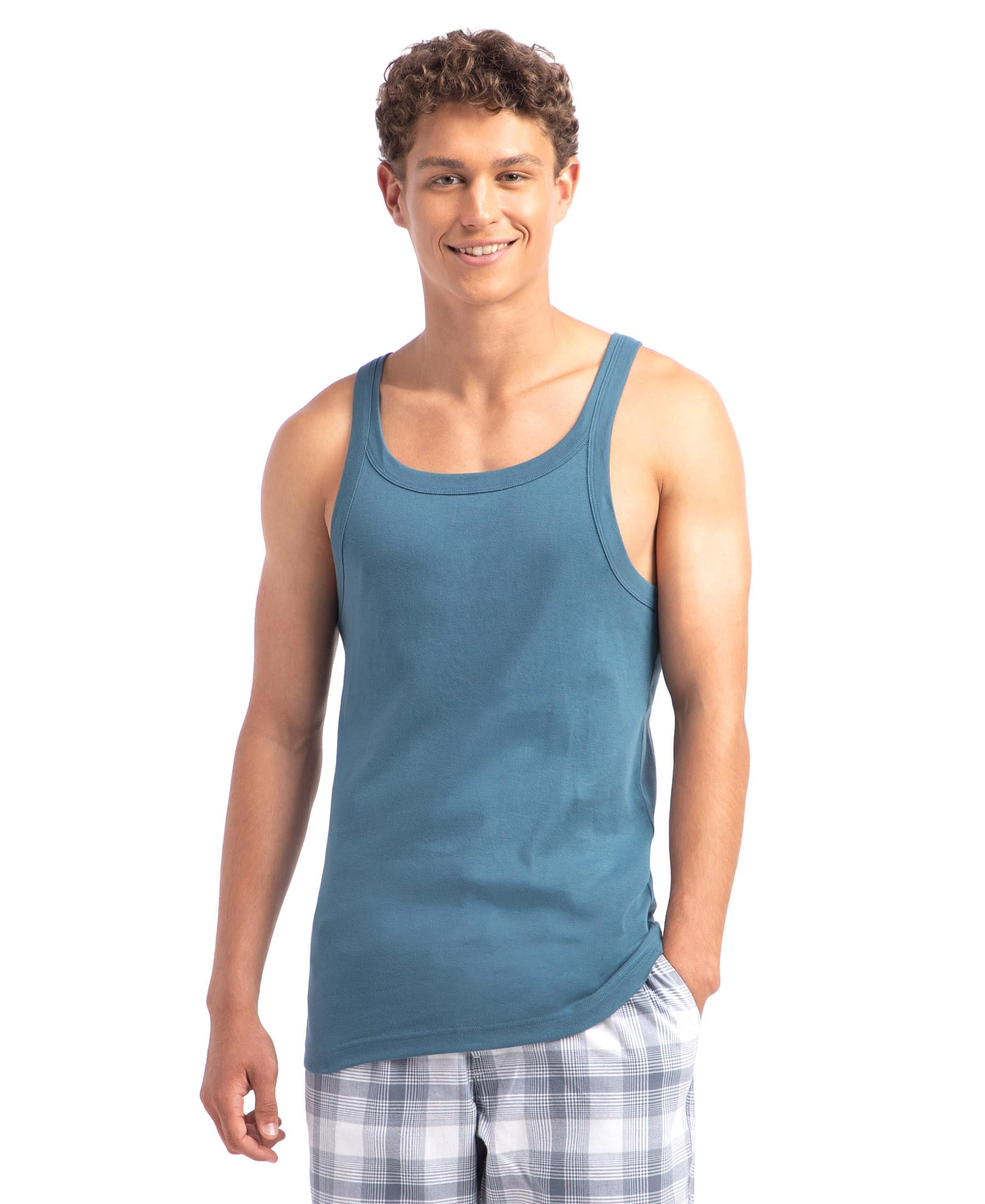 jockey US26 Men Super Combed Cotton Rib Square Neck Gym Vest - Navy-picture-56