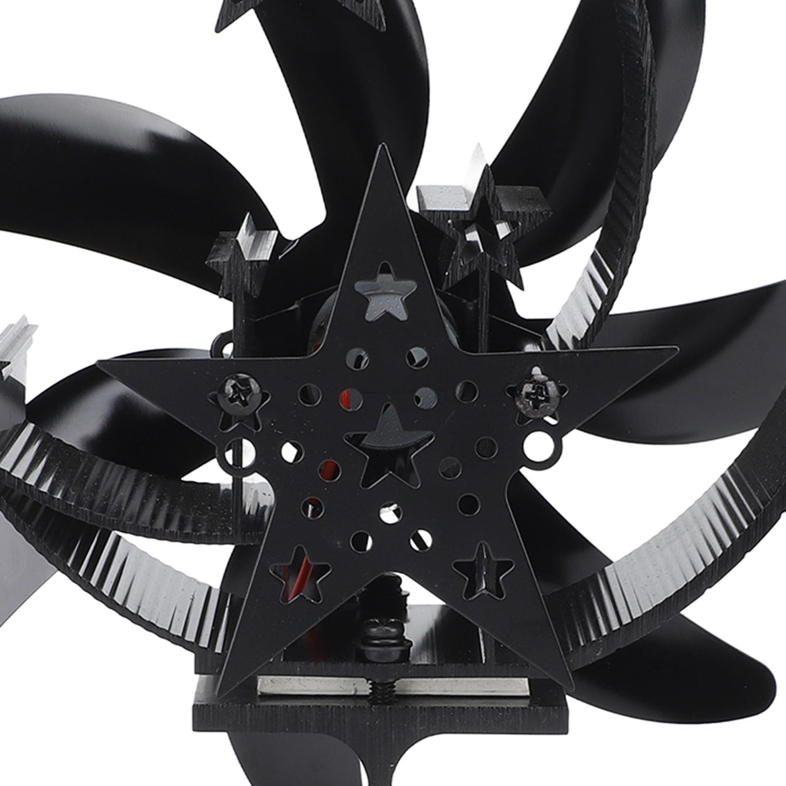 Qcwwy Ventola per Stufa Alimentata Dal Calore, Ventilatore Ecologico Non Elettrico per Camino a 7 Pale con Funzionamento Silenzioso for Pesca Sul Ghiaccio All'aperto Campeggio Stufa a (BLACK)