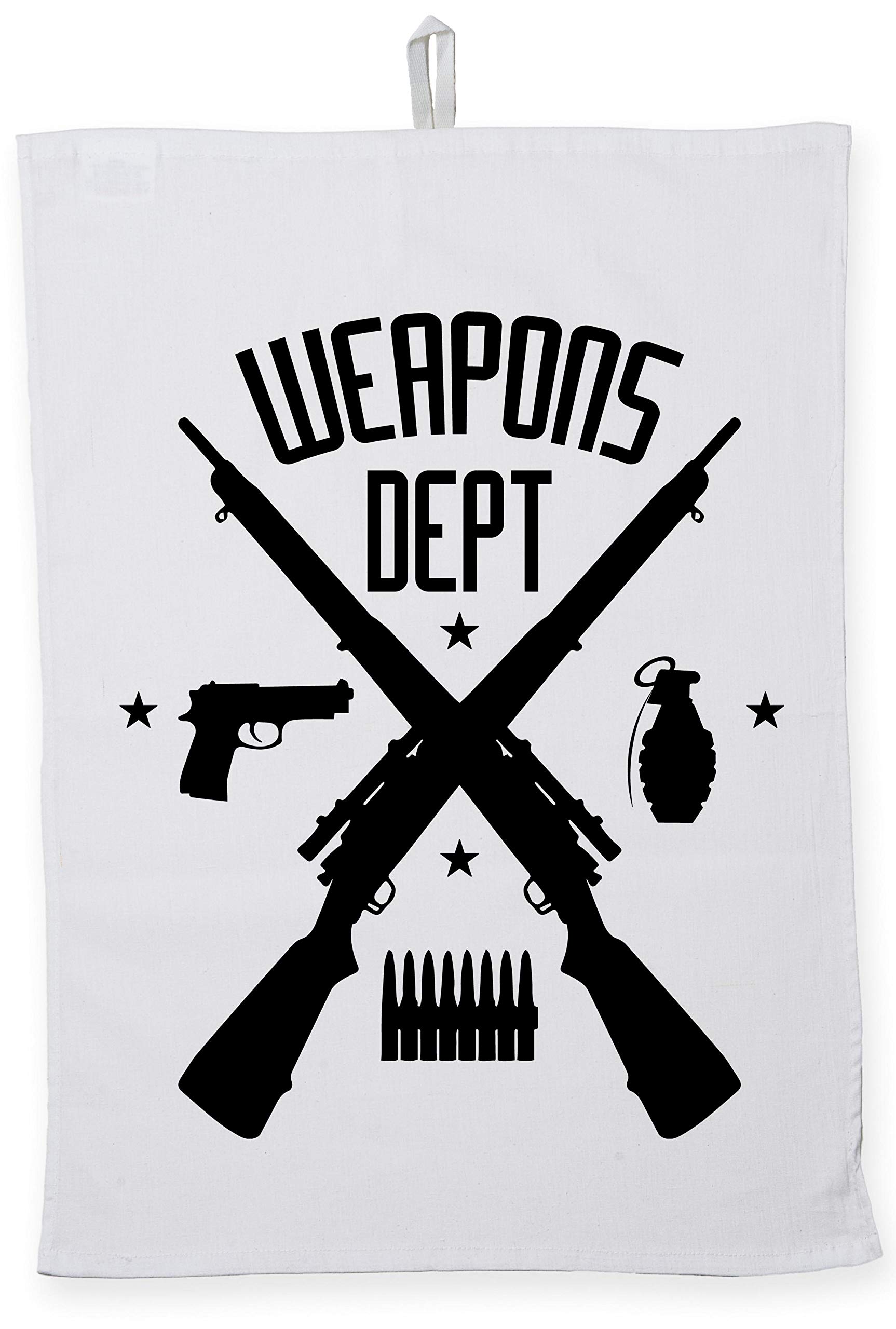 Hippowarehouse Weapons dept Tea Towel Eco Printed Dish Cloth Kitchen accessory 50cmx70cm 100% Cotton