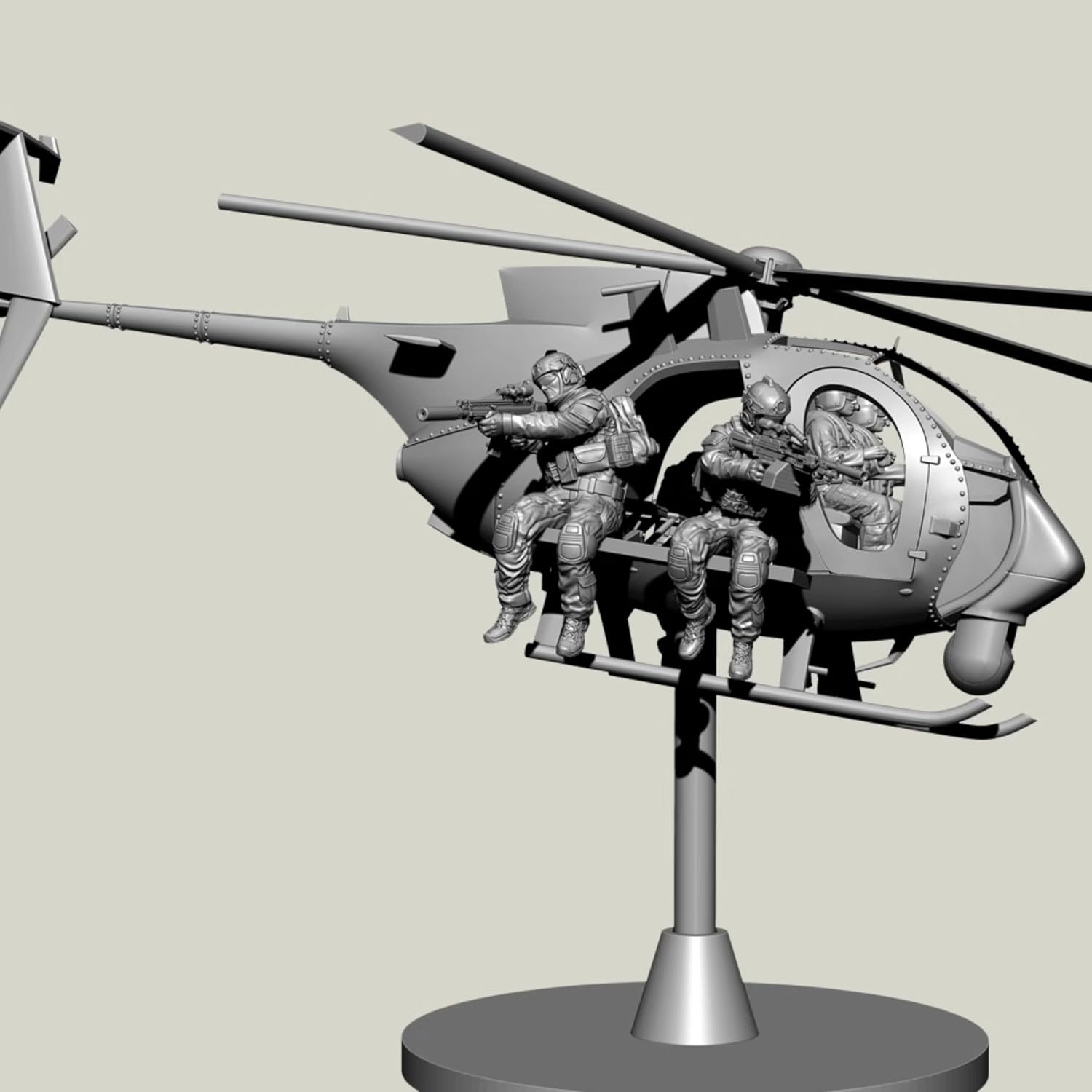 TRUEGRIS 1/35 US Helicopter Commando Soldier Resin Model Kit Unpainted and Unassembled Resin Model (6 people + aircraft included) // l8X6J1