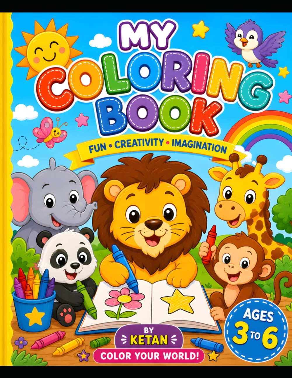 My First Animal Coloring Book for Kids Ages 3-6: Fun and Easy Animal Coloring Pages for Preschoolers and Toddlers | Cute Animals with Bold Outlines for Early Learning and Creative Fun