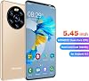 LANDVO Mate40 Pro Unlocked Smartphone, 5.45 Inch 1+ 8GB HD Screen Phone Dual Card Dual Standby Smartphone 128GB Expandable Storage Android Phone Face Recognition Fingerprint Cell Phone Gold