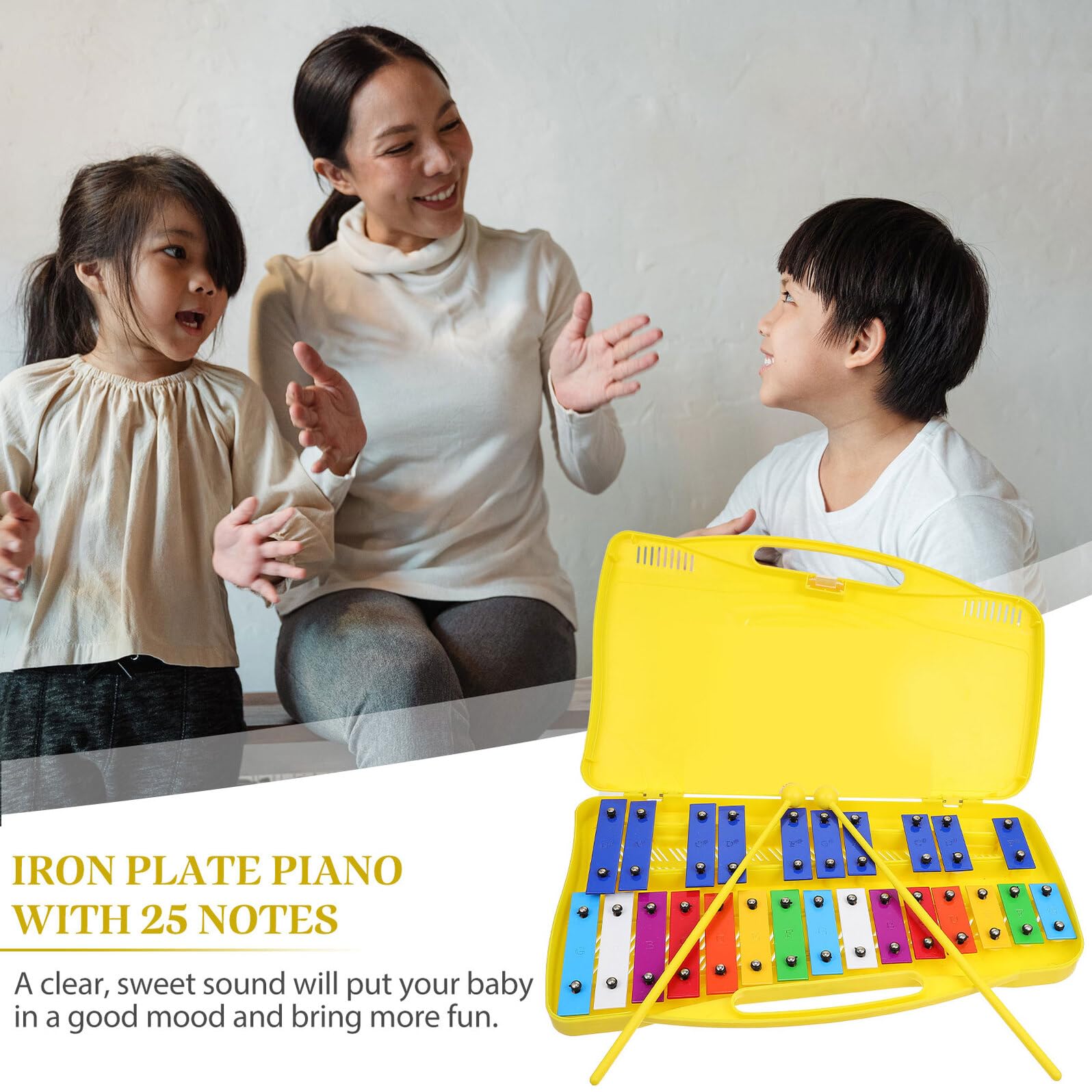 ORFOFE Strumento Orff con 25 Note Metallofono a Percussione Colorato, Giocattolo Musicale Educativo in Metallo per Apprendimento e Sviluppo Sensoriale, Regalo Creativo per Piccoli