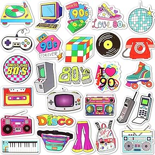 SUSIHI 80s 90s Stickers for Adults Vintage 80s Stickers 90s Stickers for Water Bottles Waterproof 80s 90s Stickers Retro Stickers Pack (70 Pcs)