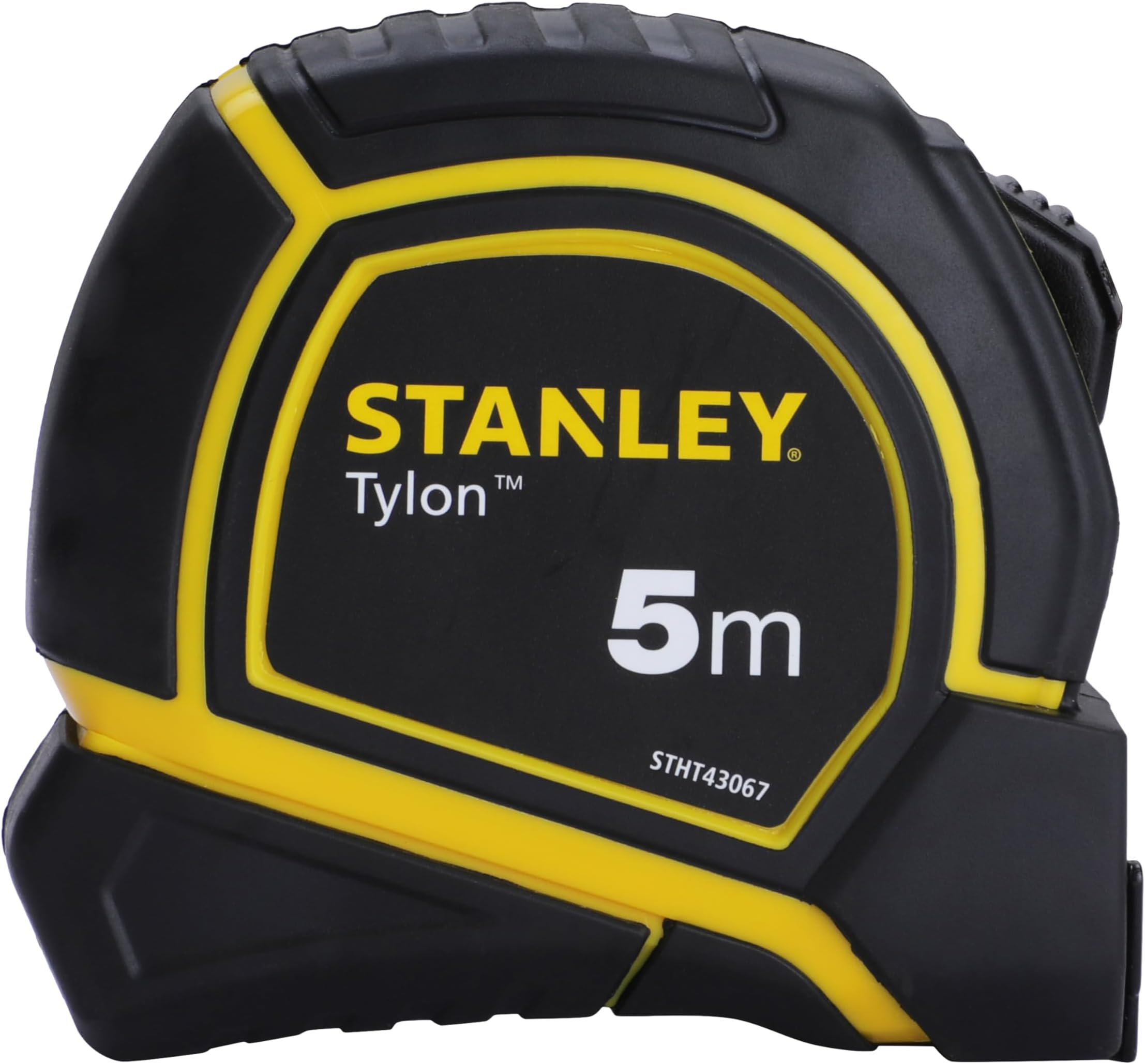 STANLEY STHT43067-12 5 Meter Tylon Measurement Tape in Rugged Rubber Case for Precise & Accurate Measurements with Anti-Slip Properties for Home, DIY, Industrial & Professional Use, YELLOW & BLACK