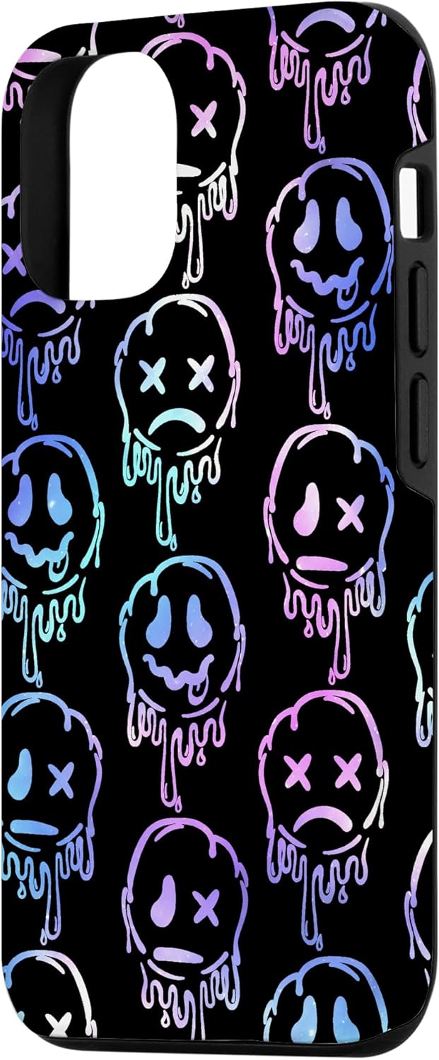 Melting Happy Face Doodle Smile Trippy Acid Sad Graffiti Case for iPhone 12/12 Pro