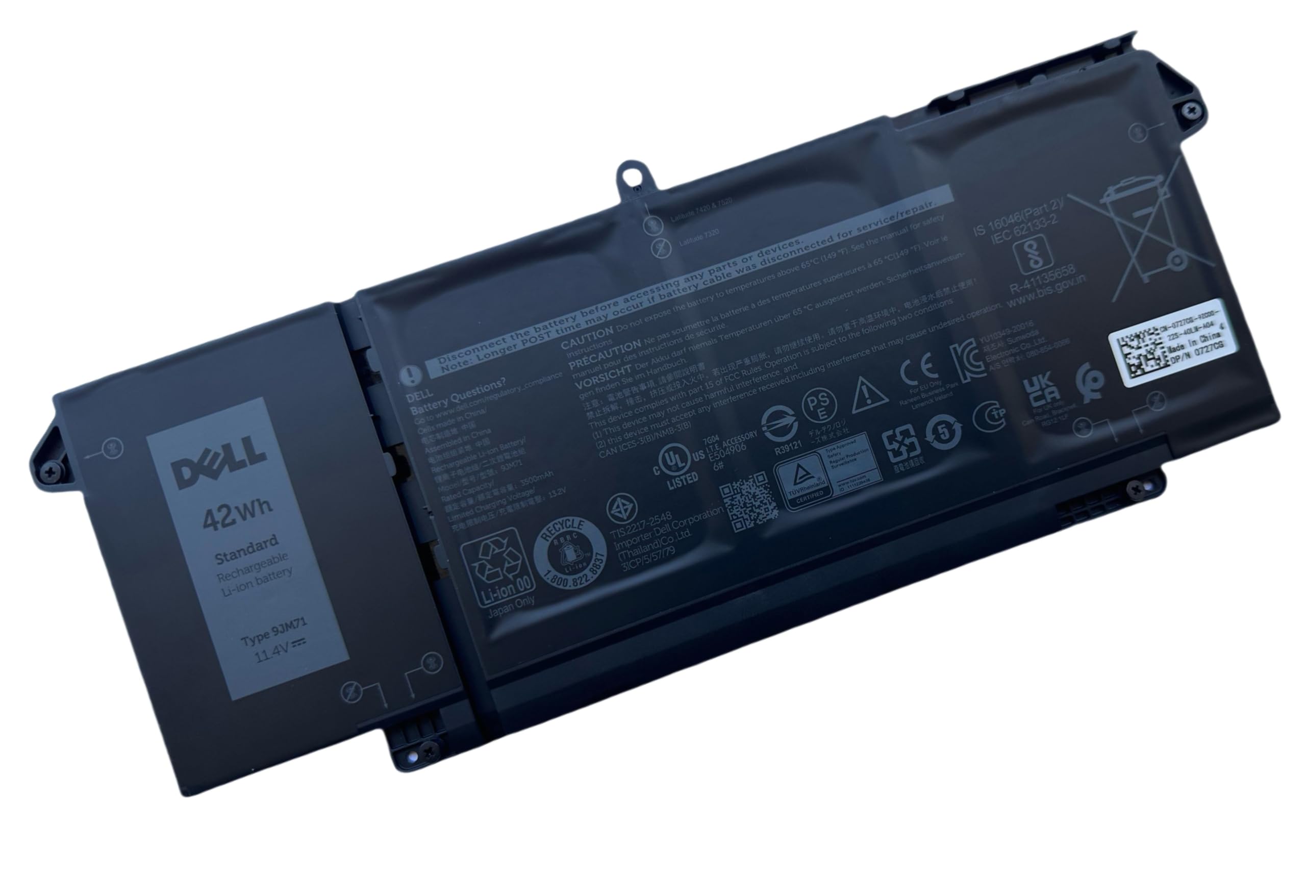 DELL Latitude 5320 i5-11 タッチパネル 大容量バッテリー Amazon.com: DELL 7FMXV 15.2V 63Wh 4-Cell Rechargeable Battery For
