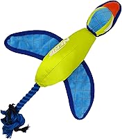 Nerf Dog Ultraplush Crinkle Wing Launching Duck Toy 16.5in - Easy Slingshot Fetch for Medium Large Dogs Green Blue