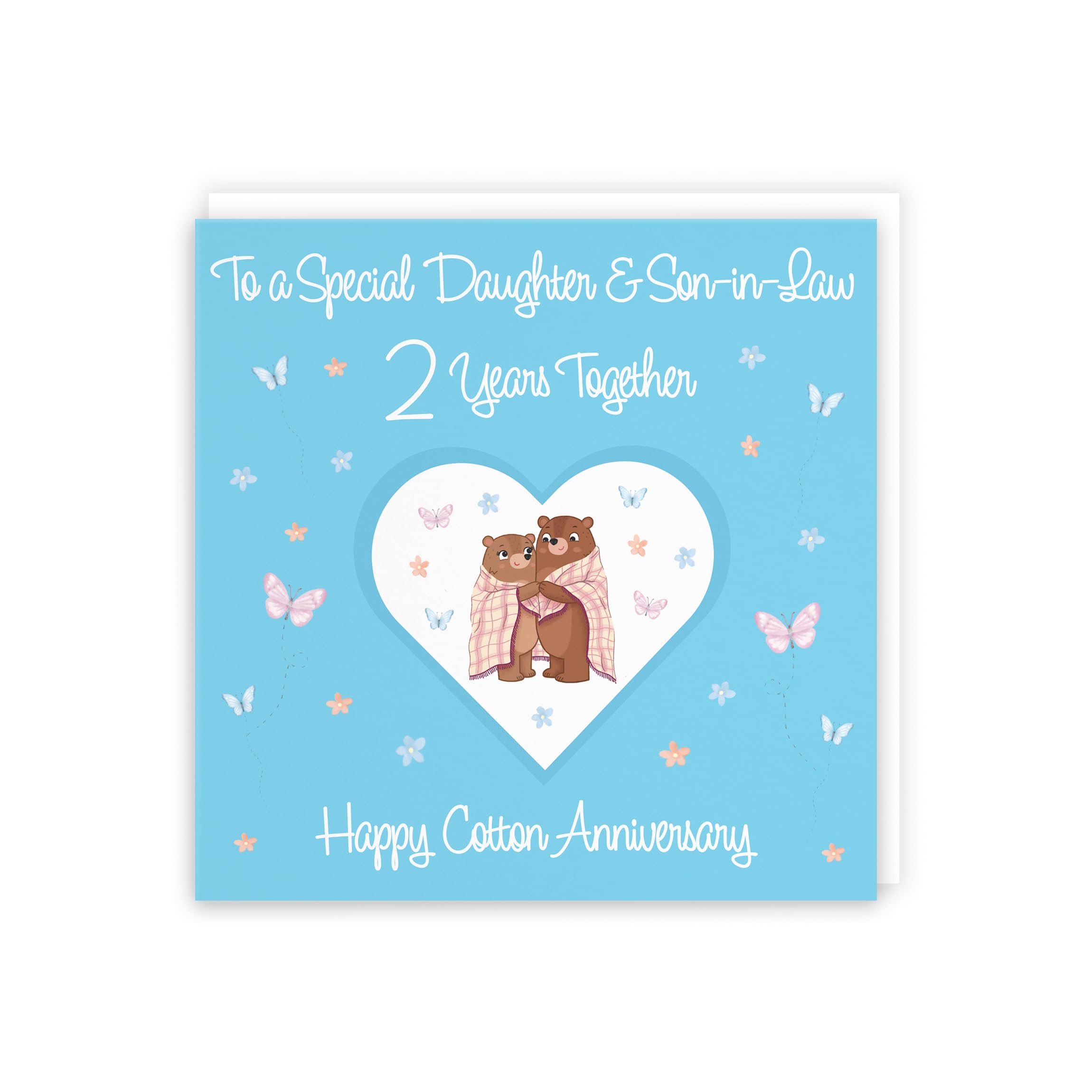 Hunts England, Daughter & Son-in-Law 2nd Anniversary Card, 2 Years, Cotton Anniversary, Romantic Meadows, Fun Card - Image 3