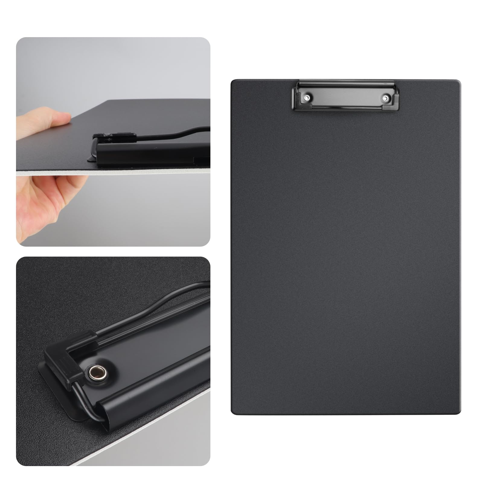 Clipboard/klembord/memobord voor documenten - zwart - A4 formaat - kunststof - action products - warenhuis