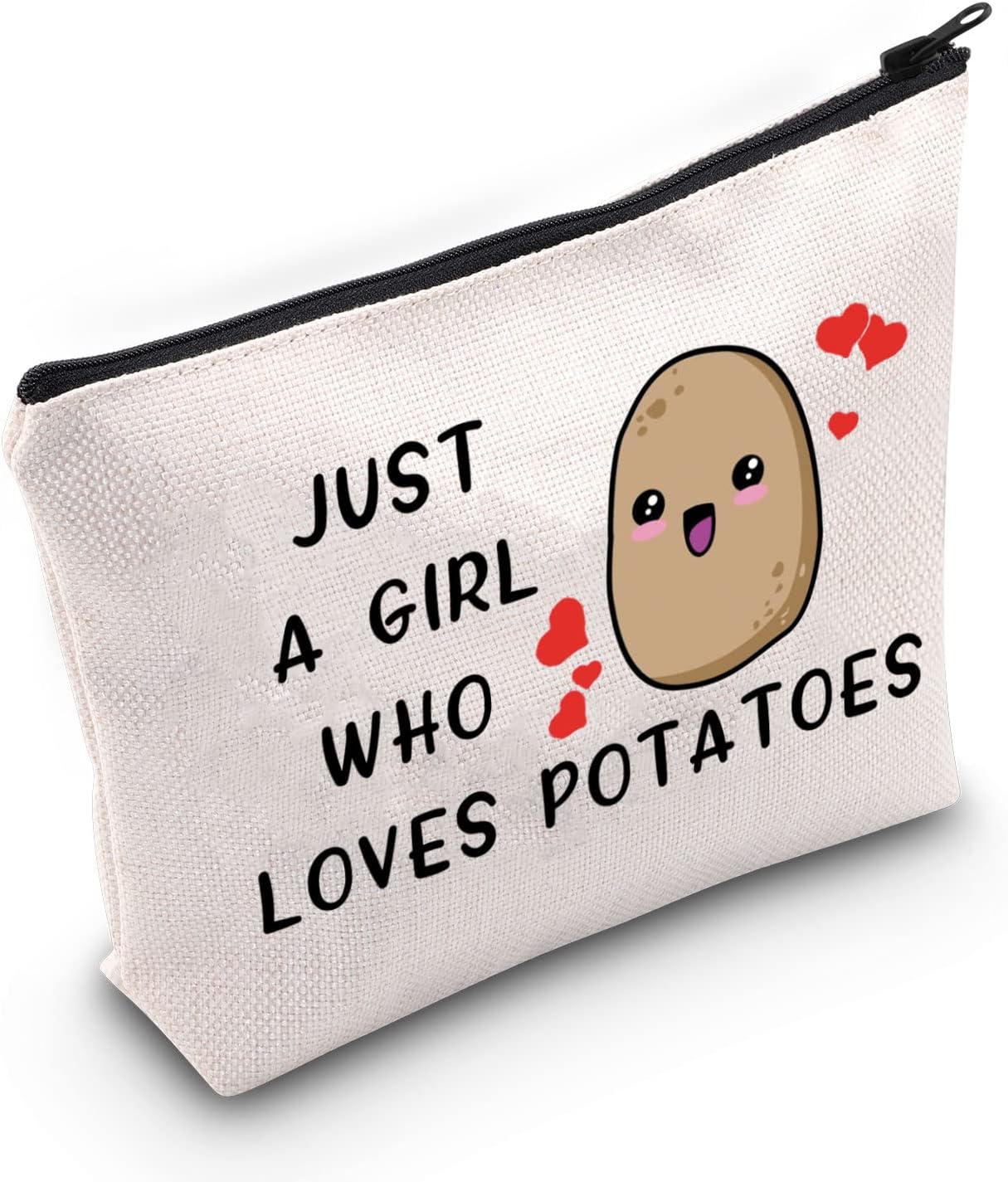G2TUP Potato Lover Gift Who Loves Potatoes Makeup Bag Potato Queen Cosmetic Bag Food Lover Gift Zipper Travel Bag (Who Loves Potatoes)