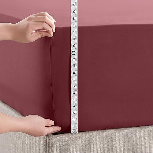 Miniatura 107 de Empyrean Bedding Sábanas de cama para King – Sábanas bajeras de 14 a 16 pulgadas – Sábana bajera de bolsillo profundo tamaño King – Sábana bajera 13