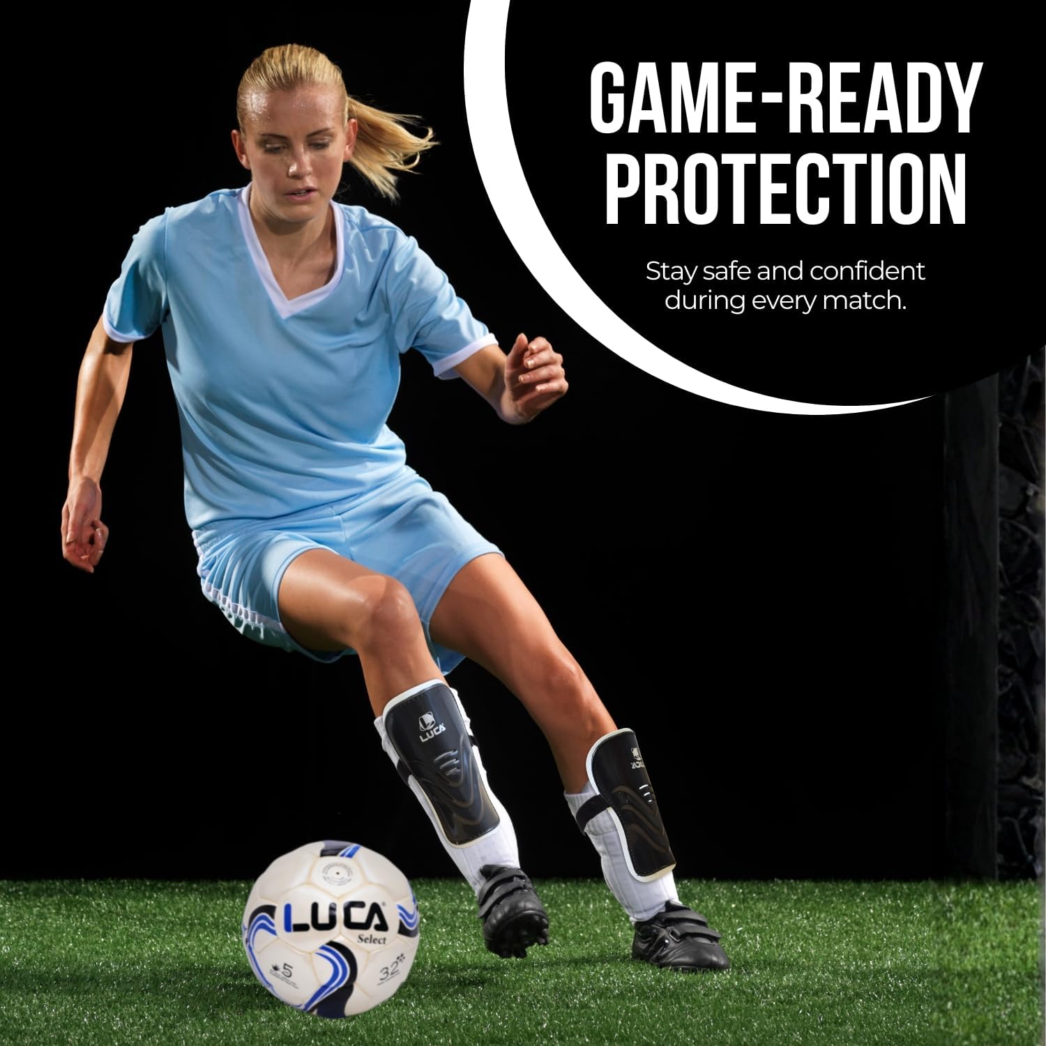 LUCA Soccer Shin Guards – Lightweight Protective Shinguards for Youth & Adults, Training & Match Play Boys, Girls, Men & Women - Image 8