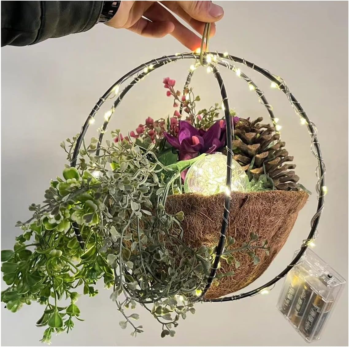 CFJD Artificial Christmas Hanging Baskets Christmas Hanging