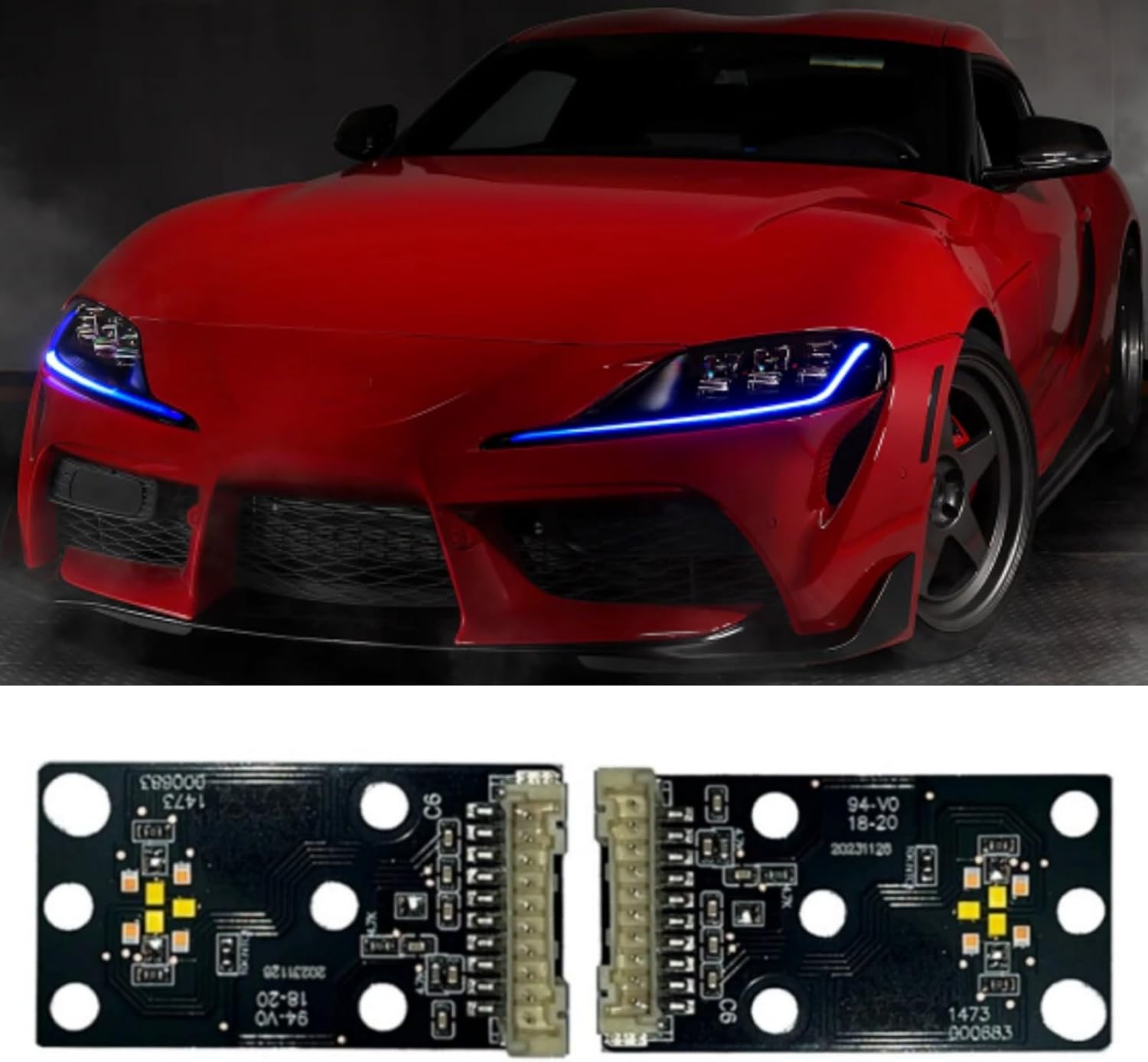 CSL Blue DRL LED Boards Fit For 2020 2021 2022 2023 Toyota GR Supra A90 A91 LED Headlight Daytime Running Lights, DRL Chips, 81140-WAA01, 81140-WAA02 [US Stock]