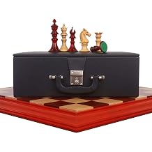 Combo of 4.3" Aristocrat Series Luxury Staunton Chess Set - Pieces in Bud Rosewood & Boxwood with Board and Box