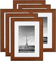 Vista 21 de Juego de collage de marcos de fotos de granja de 5 x 7, cepillo de alambre rústico negro texturizado, borde de madera texturizada, vidrio plexiglí