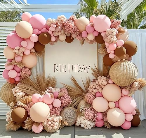 Vista 16 de Guirnalda de globos de color morado y rosa, globos de doble relleno de lavanda lila, globos pastel de diferentes tamaños, kit de arco de globos