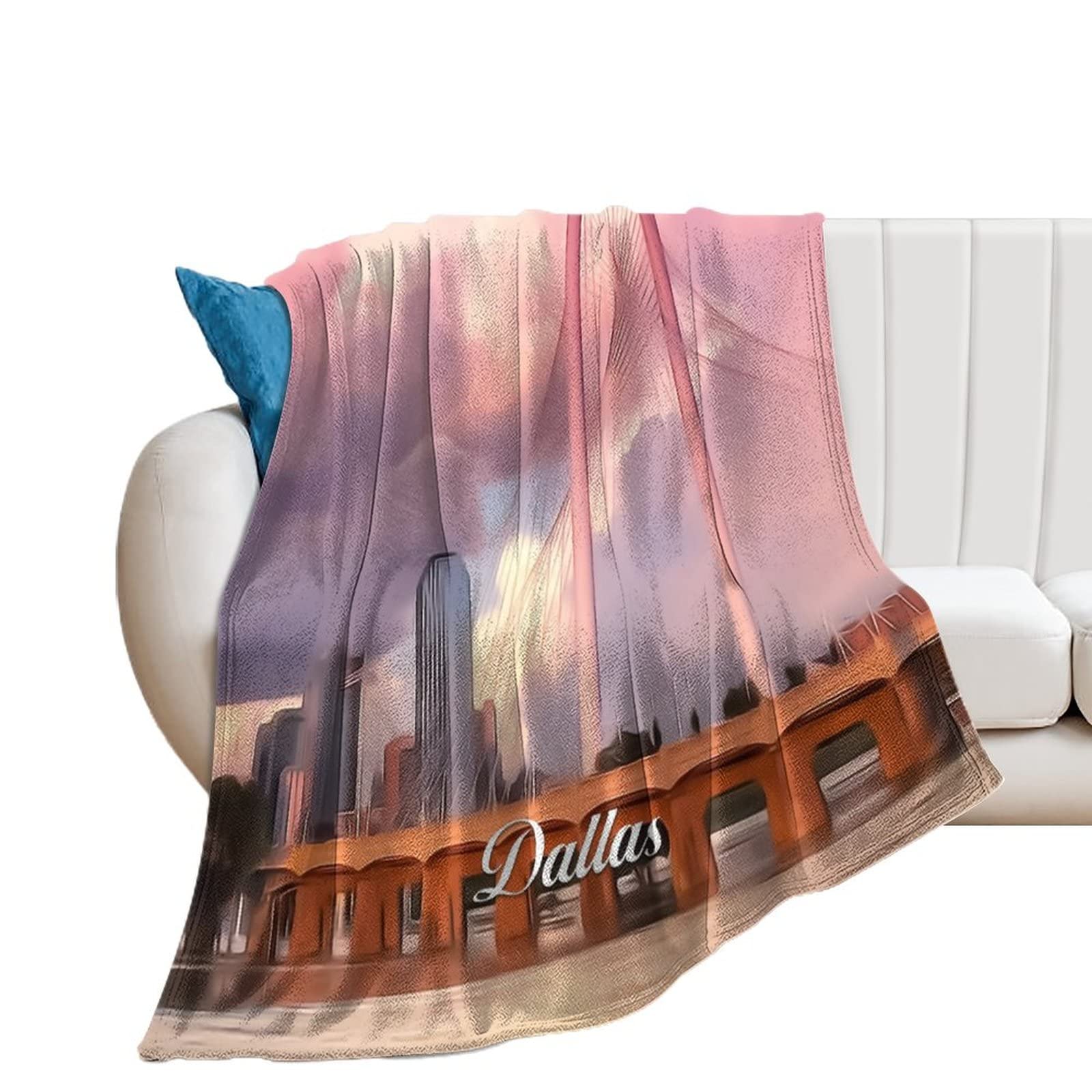 Couverture en flanelle chaude pour soirées cocooning sur le canapé Dallas