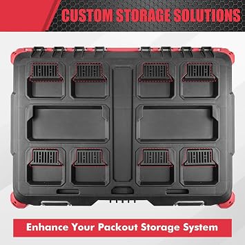 8 Pack Mounting Feet Compatible with Milwaukee Packout System-Mounting Brackets for Secure & Stable Toolbox Stacking and Custom Storage Solutions
