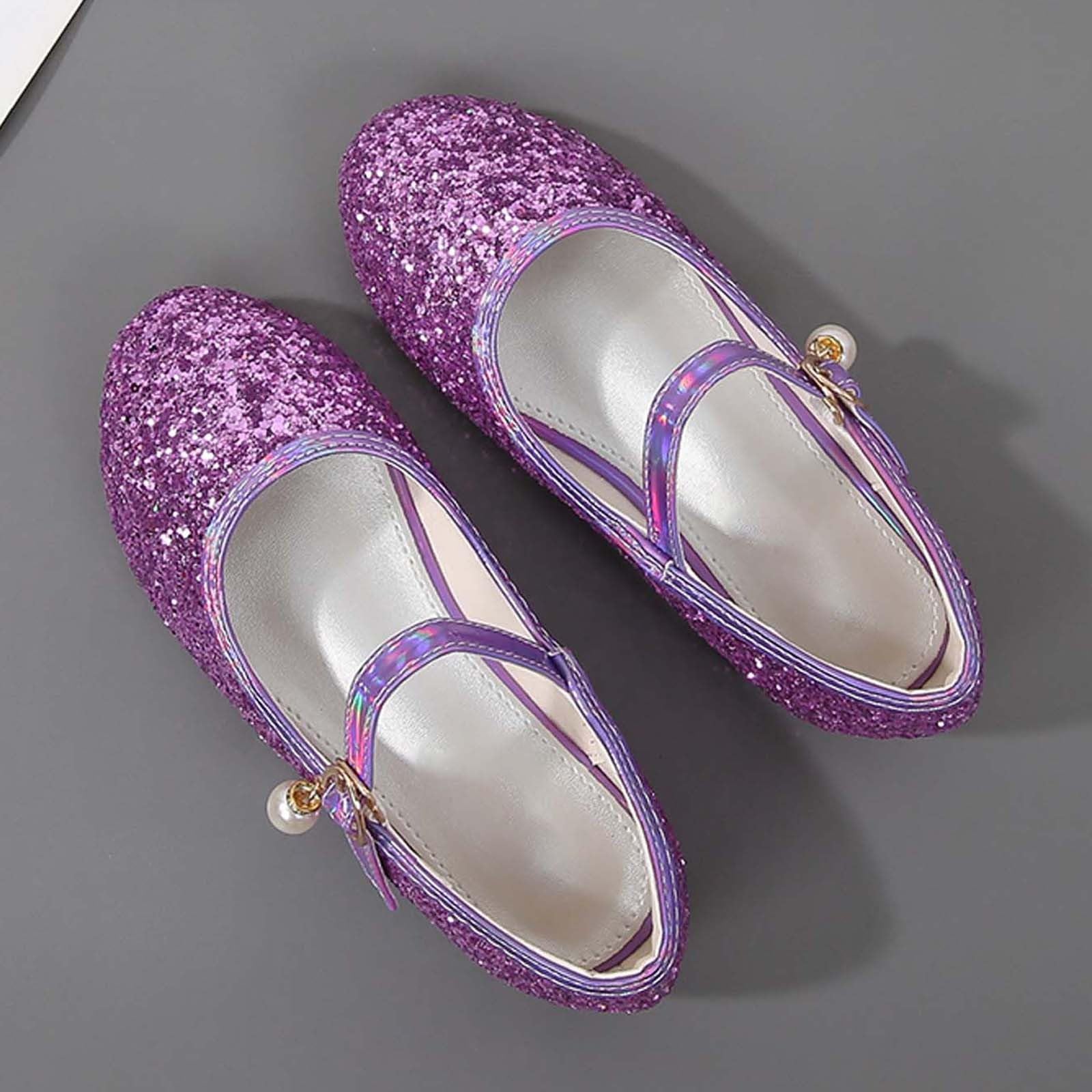Scarpe Principessa - Ballerine Bambina Scarpe Glitterate per Ragazza Bambina Bimba, Scarpette Cosplay con Paillettes Eleganti per Festa Cerimonia