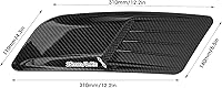 Vista 6 de Par de molduras de ventilación de capó, kit de salida de ventilación de capó de automóvil, panel de entrada de aire de capó, estilo de fibra