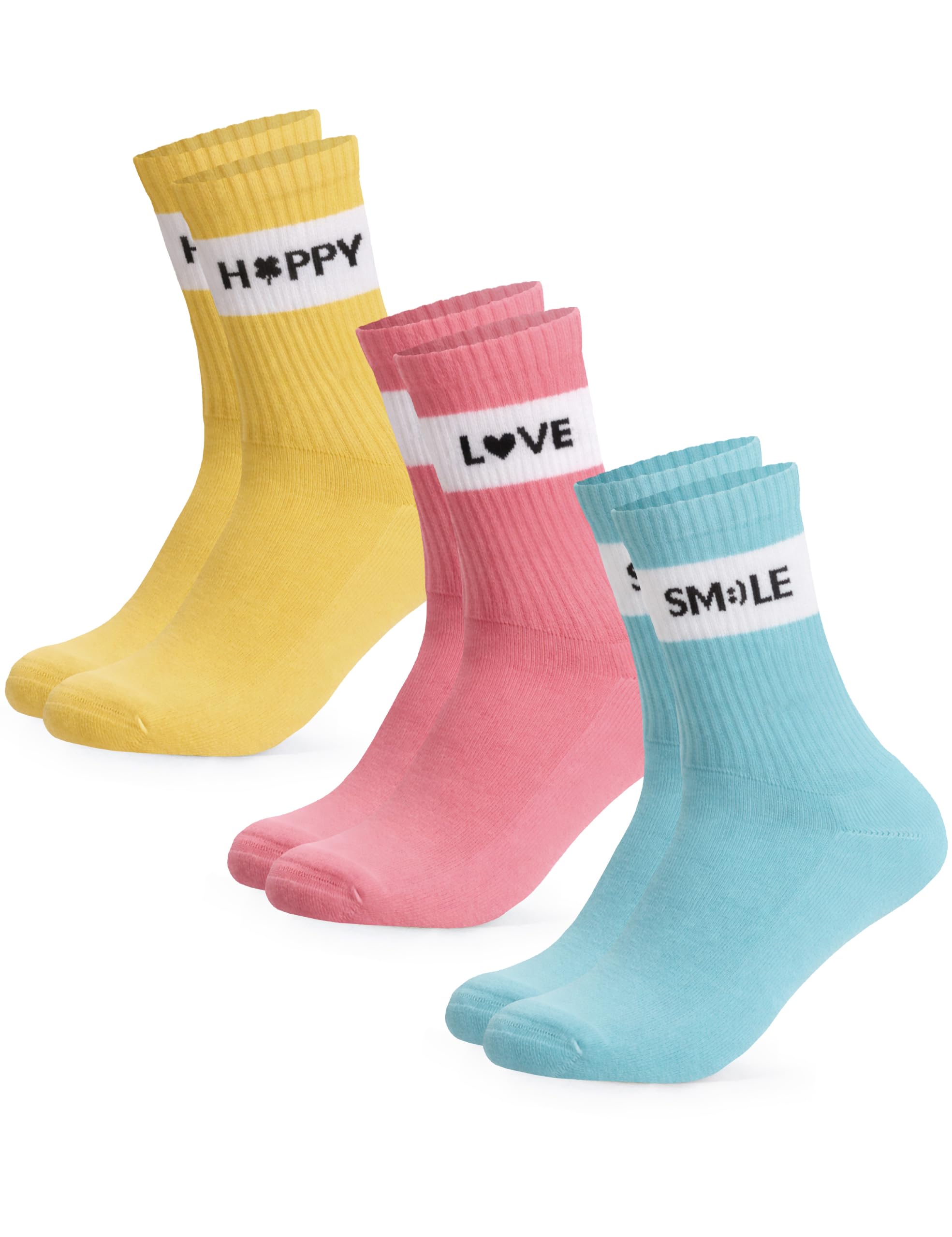 Occulto Damen Bunte Motiv Tennissocken 3er Pack (Modell: Elly)