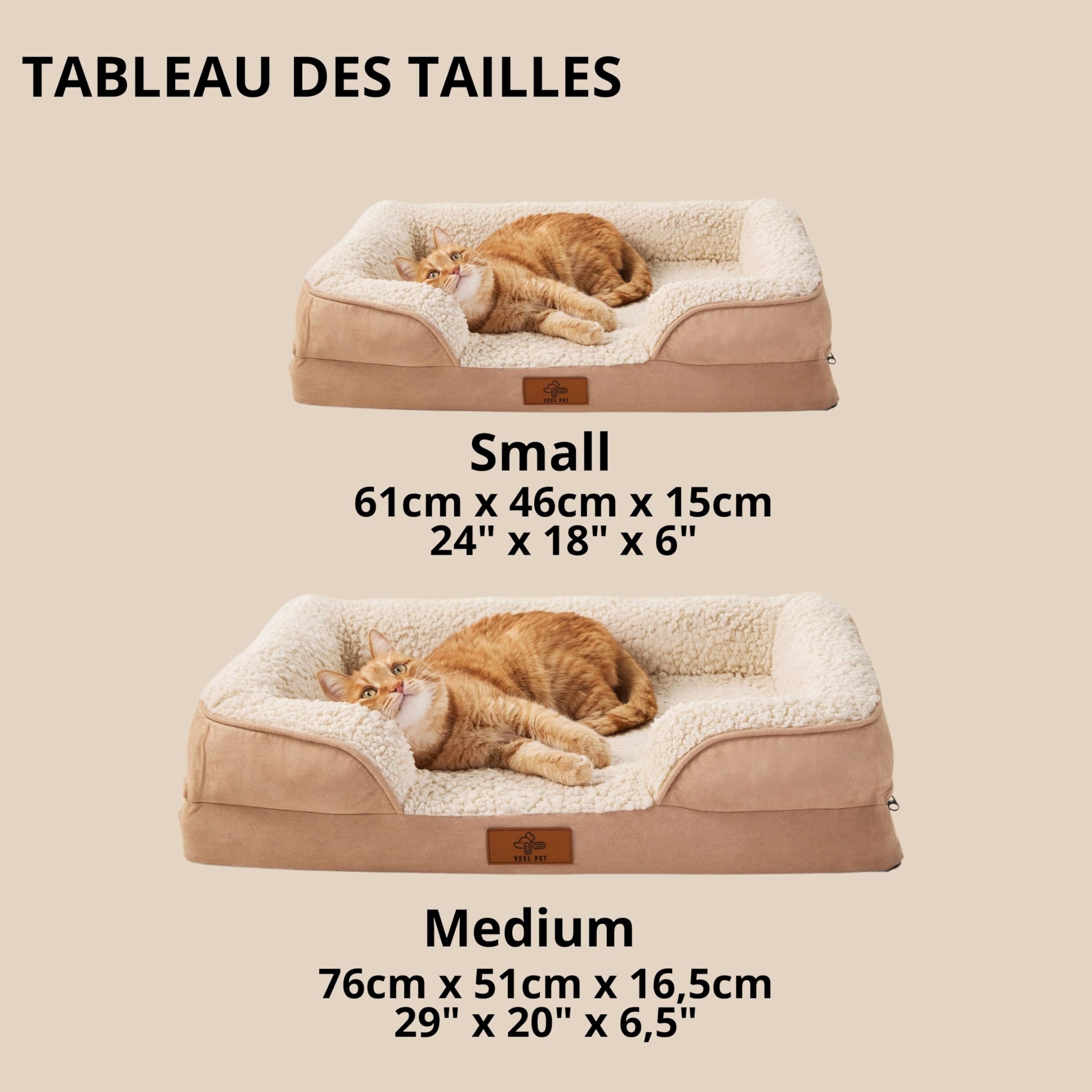 Lit Orthopédique pour Chat Lavable Imperméable (Medium)
