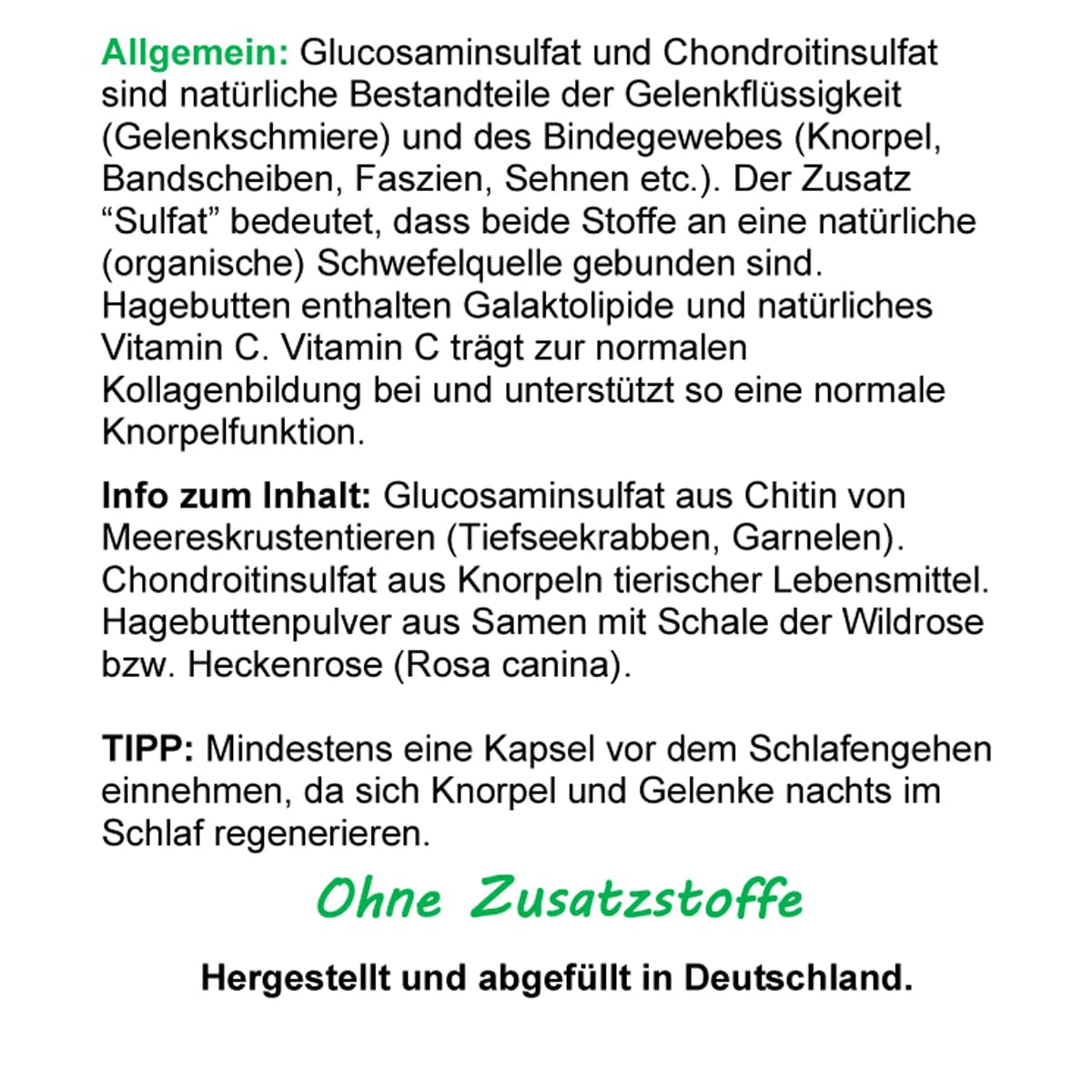 KNORPEL & GELENKE - Glucosamin + Chondroitin + Hagebutte KOMPLEX - 360 (3x120) KAPSELN Gelenkbausteine UND natürliche GELENKVITAMINE ohne ZUSATZSTOFFE. 26995-3