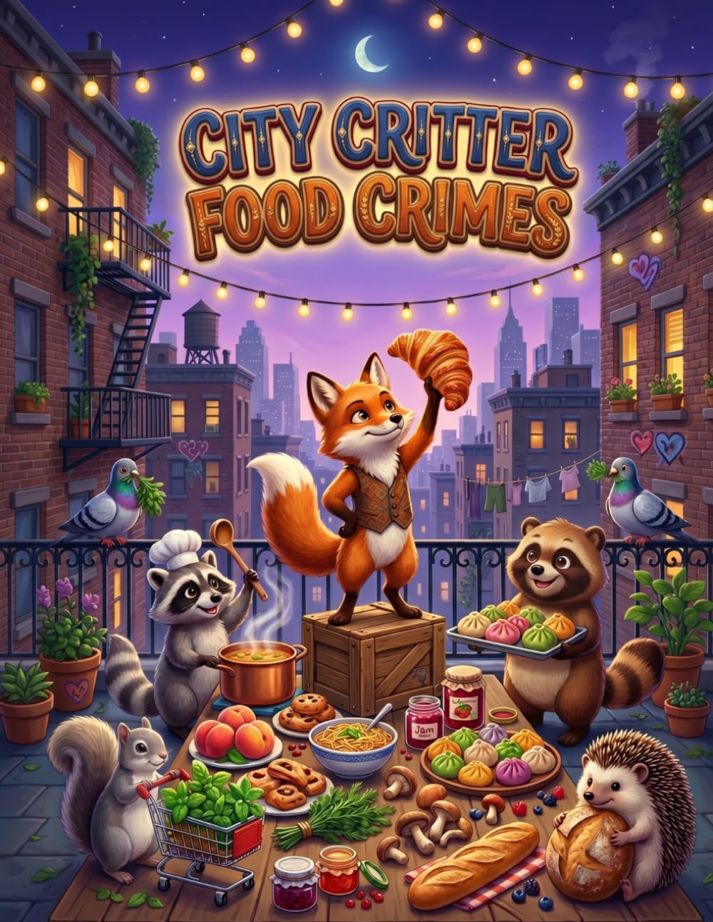 City Critter Food Crimes: A Cozy Urban Animal Coloring Adventure of Rooftop Feasts, Gourmet Heists, and Whimsical Alley Foraging
