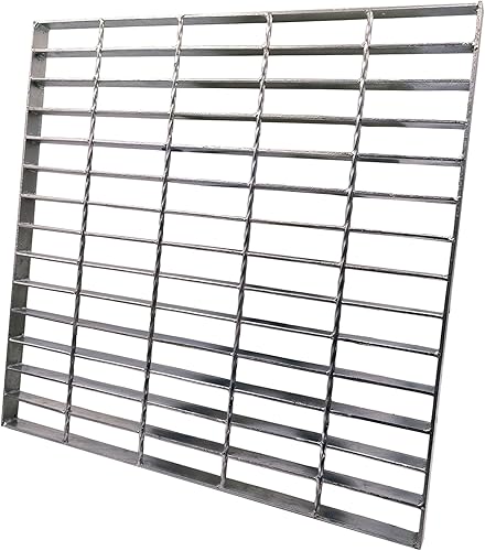 Miniatura 13 de Rejilla de drenaje de acero galvanizado con borde de 12 x 12 pulgadas, Clase B, 28100 libras, cubierta de canal de entrada de alta resistencia